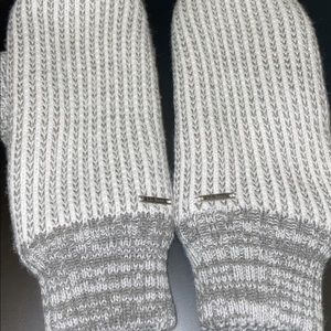 Gray and white LL bean mittens